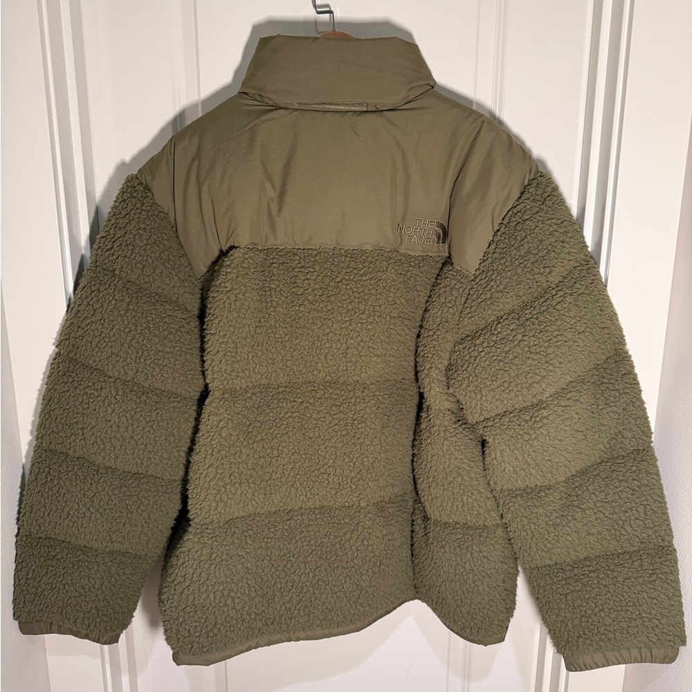 THE NORTH FACE - Olive Shearling Nuptse Puffer Jacket - Picture 5 of 16